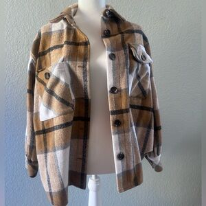 Windsor Tan and Black Plaid Shacket